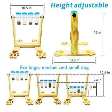 Dog Food Puzzle Feeder Toys, Interactive Dog Treat Toy for IQ Training & Mental Enrichment, Treat Dispensing Slow Feeder, Adjustable Height for Small to Medium Dog