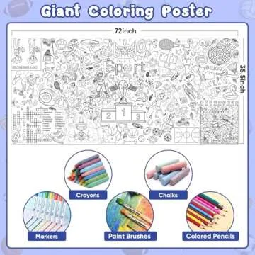 DDMY Sports Theme Giant Coloring Poster for Kids Activities