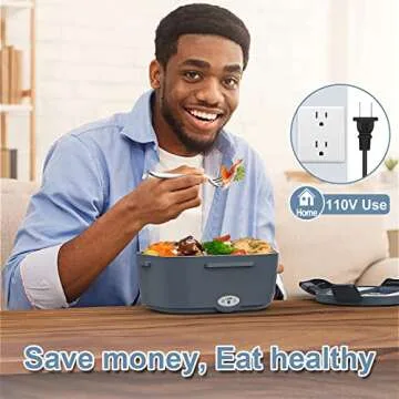 Heated Lunch Box for Adults, 60-80W Electric Lunch Box for Car/Truck, Portable Food Warmer, Heating Lunch Box for Work, Electric Lunchbox Food Heated for Men, Christmas Gift White Elephant Gifts