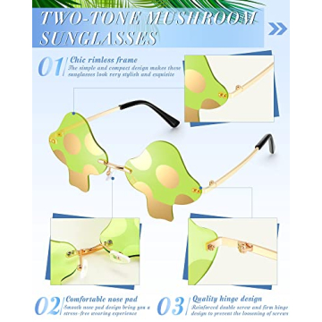 Playful Mushroom Shape Sunglasses - 6 Fun Pairs