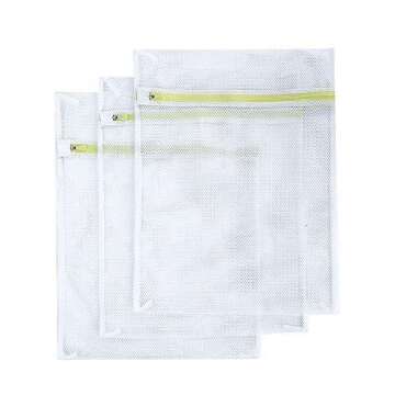 Laundry Bags, SASUM 3 Pack (3 Large) Mesh Thick Polyester Wash Bags Premium Durable White for Jeans,...