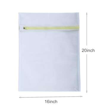 Laundry Bags, SASUM 3 Pack (3 Large) Mesh Thick Polyester Wash Bags Premium Durable White for Jeans, Lingerie,Socks, Bra,Sweaters, Coats in Washing Machine and Drier