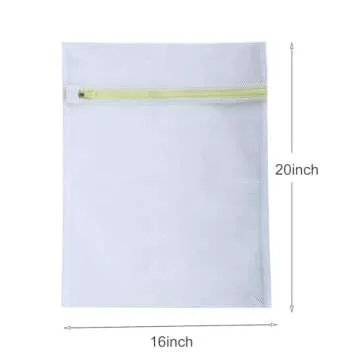 Laundry Bags, SASUM 3 Pack (3 Large) Mesh Thick Polyester Wash Bags Premium Durable White for Jeans, Lingerie,Socks, Bra,Sweaters, Coats in Washing Machine and Drier