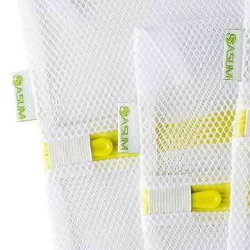 Laundry Bags, SASUM 3 Pack (3 Large) Mesh Thick Polyester Wash Bags Premium Durable White for Jeans, Lingerie,Socks, Bra,Sweaters, Coats in Washing Machine and Drier