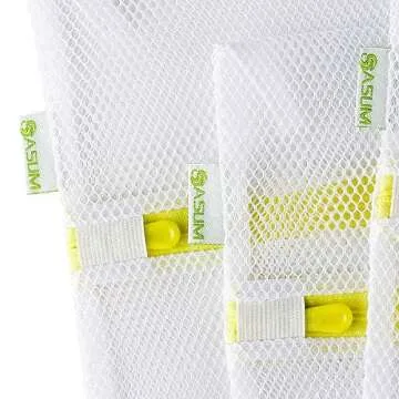 Laundry Bags, SASUM 3 Pack (3 Large) Mesh Thick Polyester Wash Bags Premium Durable White for Jeans, Lingerie,Socks, Bra,Sweaters, Coats in Washing Machine and Drier