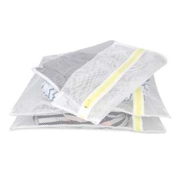 Laundry Bags, SASUM 3 Pack (3 Large) Mesh Thick Polyester Wash Bags Premium Durable White for Jeans, Lingerie,Socks, Bra,Sweaters, Coats in Washing Machine and Drier