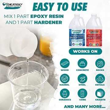 Epoxy Resin 1 Gallon Kit - Crystal Clear Epoxy Resin Kit for Art, Craft, Coasters, Jewelry Making, & Tabletop Coatings, Excellent Resin for Beginners and Top Notch Pros