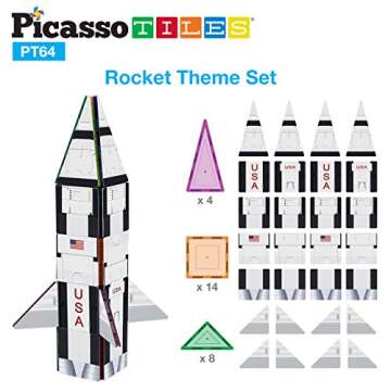 PicassoTiles Magnet Building Blocks STEM Toy Set for Kids