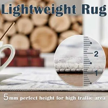 jinchan Hallway Runner Rug 2x8 - Moroccan Kitchen Machine Washable Runner Rug Modern Geometric Soft Faux Wool Ultra-Thin Low-Pile Non-Slip Carpet for Laundry Room Bedroom Farmhouse (2x8ft,Blue)