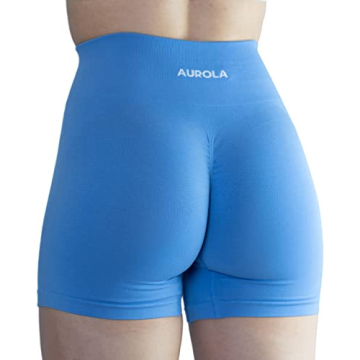 AUROLA Women's High Waisted Athletic Shorts in Lavender