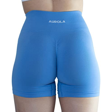 AUROLA Women's High Waisted Athletic Shorts in Lavender