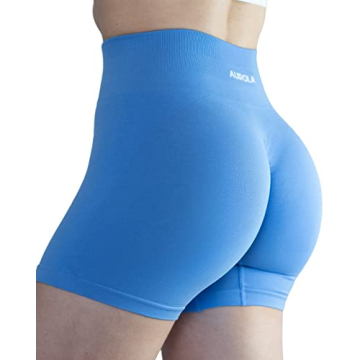 AUROLA Women's High Waisted Athletic Shorts in Lavender