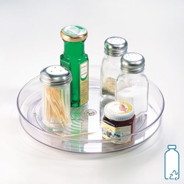 iDesign 9" Clear Lazy Susan Turntable Organizer for Kitchens