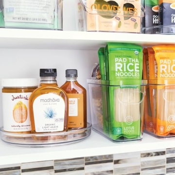 iDesign 9" Clear Lazy Susan Turntable Organizer for Kitchens