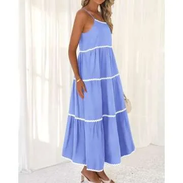Stylish BTFBM Summer Maxi Dress with Adjustable Straps