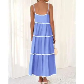Stylish BTFBM Summer Maxi Dress with Adjustable Straps