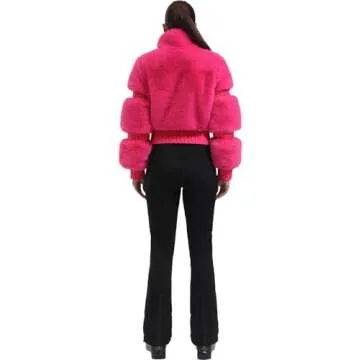 GSOU SNOW Women's Stylish Faux Fur Ski Jacket for Winter Adventures
