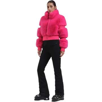 GSOU SNOW Women Ski Jacket Warm Faux Fur Outdoor Wear