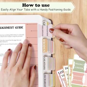 OHOME Bible Tabs - Bible Study Supplies - Boho Theme Laminated Bible Tabs for Women and Men Study Bible | Prayer Bible Tabs for Bible Study Guide,Large Print Bible,Valentines Day Gifts