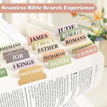 OHOME Bible Tabs - Bible Study Supplies - Boho Theme Laminated Bible Tabs for Women and Men Study Bible | Prayer Bible Tabs for Bible Study Guide,Large Print Bible,Valentines Day Gifts