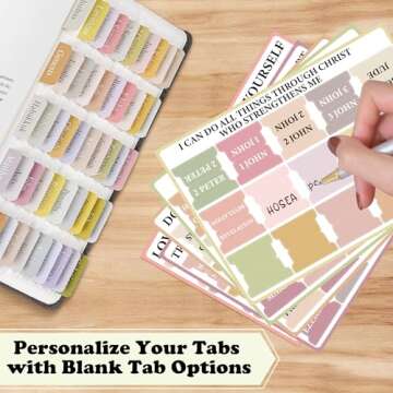 OHOME Bible Tabs - Bible Study Supplies - Boho Theme Laminated Bible Tabs for Women and Men Study Bible | Prayer Bible Tabs for Bible Study Guide,Large Print Bible,Valentines Day Gifts