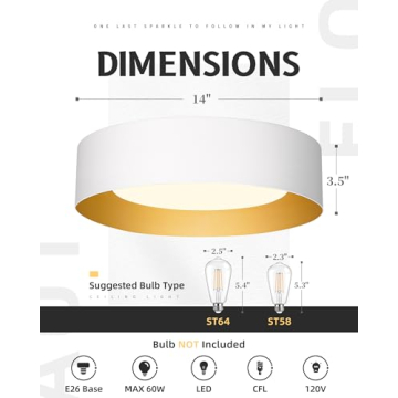 AUTELO Modern 14" Flush Mount Ceiling Light Fixture