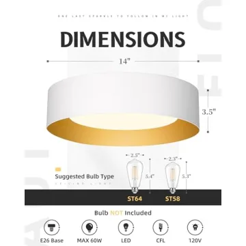 AUTELO Modern 14" Flush Mount Ceiling Light Fixture