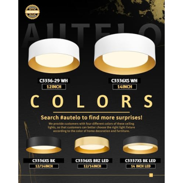 AUTELO Modern 14" Flush Mount Ceiling Light Fixture