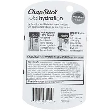 ChapStick Total Hydration Rose Petal 0.12 oz (Pack of 3)