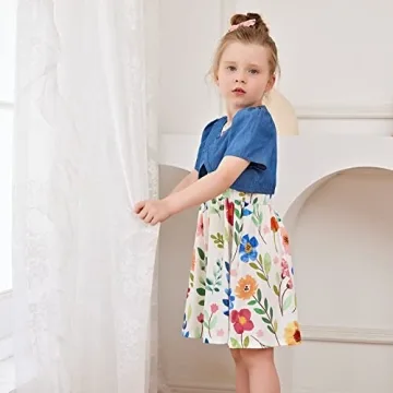 PATPAT Toddler Floral Dress and Cardigan Set for Summer