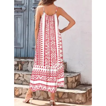 Dokotoo Boho Floral Maxi Summer Dress for Women 2025