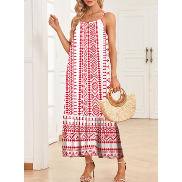 Dokotoo Boho Floral Maxi Summer Dress for Women 2025