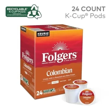 Folgers Lively Colombian K-Cup Single Cup for Keurig Brewers - 24 Count (Packaging May Vary)