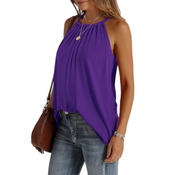 WIHOLL Women's Trendy Plus Size Purple Tank Tops Summer 2024