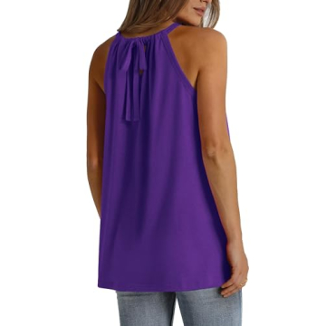 WIHOLL Women's Trendy Plus Size Purple Tank Tops Summer 2024