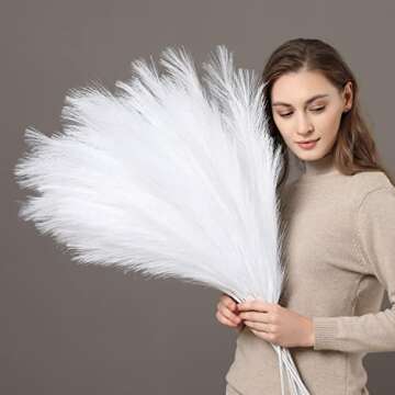 PERFNIQUE Faux Pampas Grass, 9PCS Pompas, Large Pampas Grass, 38'' Tall Pampas Grass for Floor Vase,...