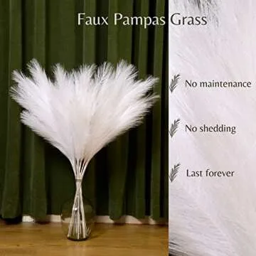 PERFNIQUE Faux Pampas Grass, 9PCS Pompas, Large Pampas Grass, 38'' Tall Pampas Grass for Floor Vase, Pampas Grass Decor Tall for Vase Fillers, Boho Decor, Rustic Farmhouse Home Decor (White)