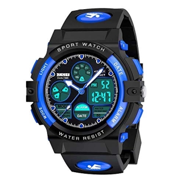Cofuo Kids Waterproof and Shockproof Analog-Digital Watch for Ages 5-12