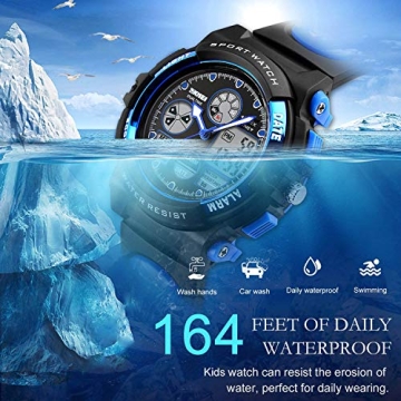 Cofuo Kids Waterproof Sports Watch for Boys 5-12 Years
