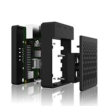 iUniker Raspberry Pi 4 Fan ABS Case with Cooling Fan, Heatsink, Simple Removable Top Cover for Pi 4 Model B/ 4B