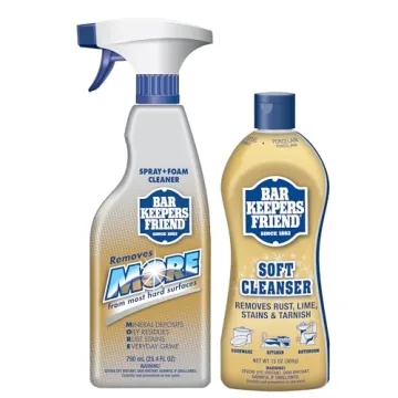 Bar Keepers Friend Soft Cleanser (13 oz) and MORE Spray + Foam (25.4 oz) Multipurpose Cleaner Bundle...