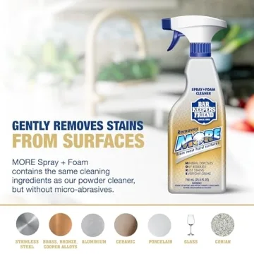 Bar Keepers Friend Soft Cleanser (13 oz) and MORE Spray + Foam (25.4 oz) Multipurpose Cleaner Bundle, Stain & Rust Remover for Multi Surface Bathroom, Kitchen & Outdoor Cleaning
