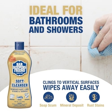 Bar Keepers Friend Soft Cleanser (13 oz) and MORE Spray + Foam (25.4 oz) Multipurpose Cleaner Bundle, Stain & Rust Remover for Multi Surface Bathroom, Kitchen & Outdoor Cleaning
