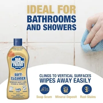 Bar Keepers Friend Soft Cleanser (13 oz) and MORE Spray + Foam (25.4 oz) Multipurpose Cleaner Bundle, Stain & Rust Remover for Multi Surface Bathroom, Kitchen & Outdoor Cleaning