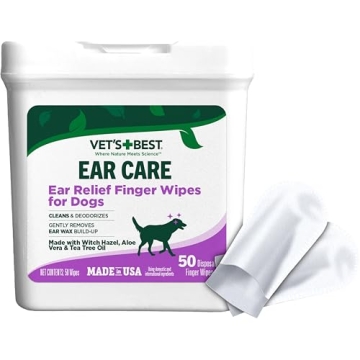 Vet's Best Ear Relief Finger Wipes for Healthy Ears