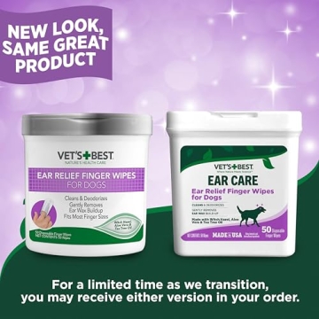 Vet's Best Ear Relief Finger Wipes for Healthy Ears