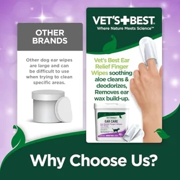 Vet's Best Ear Relief Finger Wipes for Healthy Ears