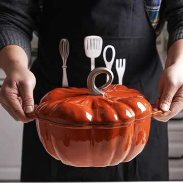 Pumpkin Cocotte,Pumpkin Dutch Oven Pot With Lid,Enamel Cast Iron Cooking Pot,Non Stick Pumpkin Pot,S...