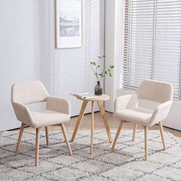 YEEFY Mid Century Modern Dining Chairs Set of 2 - Stylish & Comfy Accent Chair for Kitchen, Living R...