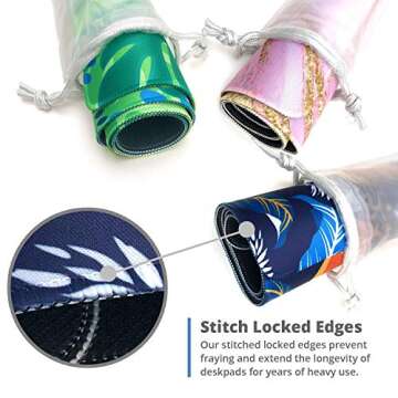 French Koko Large Mouse Pad Long Desk Mat Keyboard Pad Desktop Accessories Home School College Decor Supplies Pretty Extended Mousepad Big Office Essentials Women Girls XL Plant Pink Green Cute Cactus